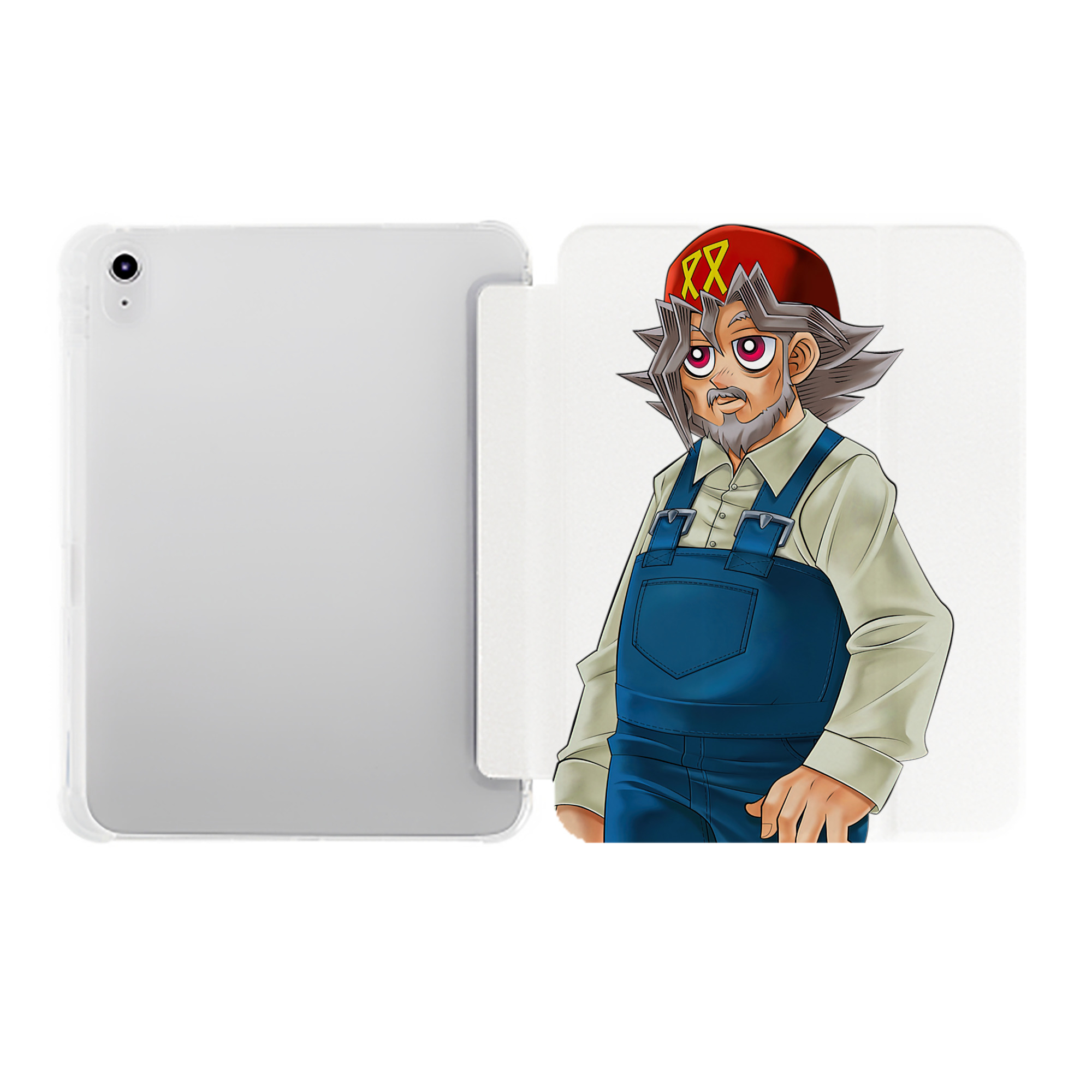 （画像用） 遊☆戯☆王 Yu-Gi-Oh! IPad ケース ペン収納付き 三つ折りスタンド PUレザー×シリコン 対応機種9.5/10.5/10.9インチ